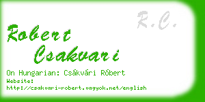 robert csakvari business card